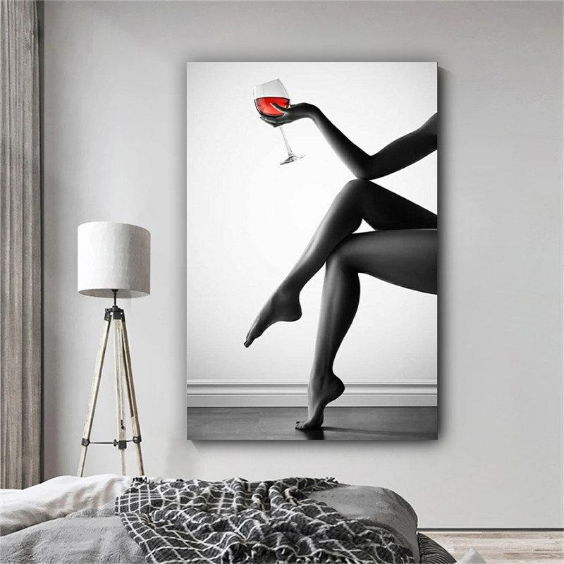 Moderne sexy kvinne benplakat Lerretstrykk Klassiske veggmalerier HD-bilder til stuen Hjemmekontorinnredning Rammeløs