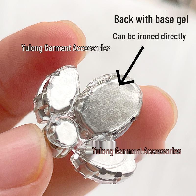 White Rhinestone DIY Hotfix Adhesive Fabric for Crystal Ornaments & Shoe Box Decorations