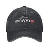 Norwegen Flagge Berg Baseballkappe Lässig Used Denim Snapback Kappe Unisex Stil Outdoor-Aktivitäten Geschenk Kappen Hut