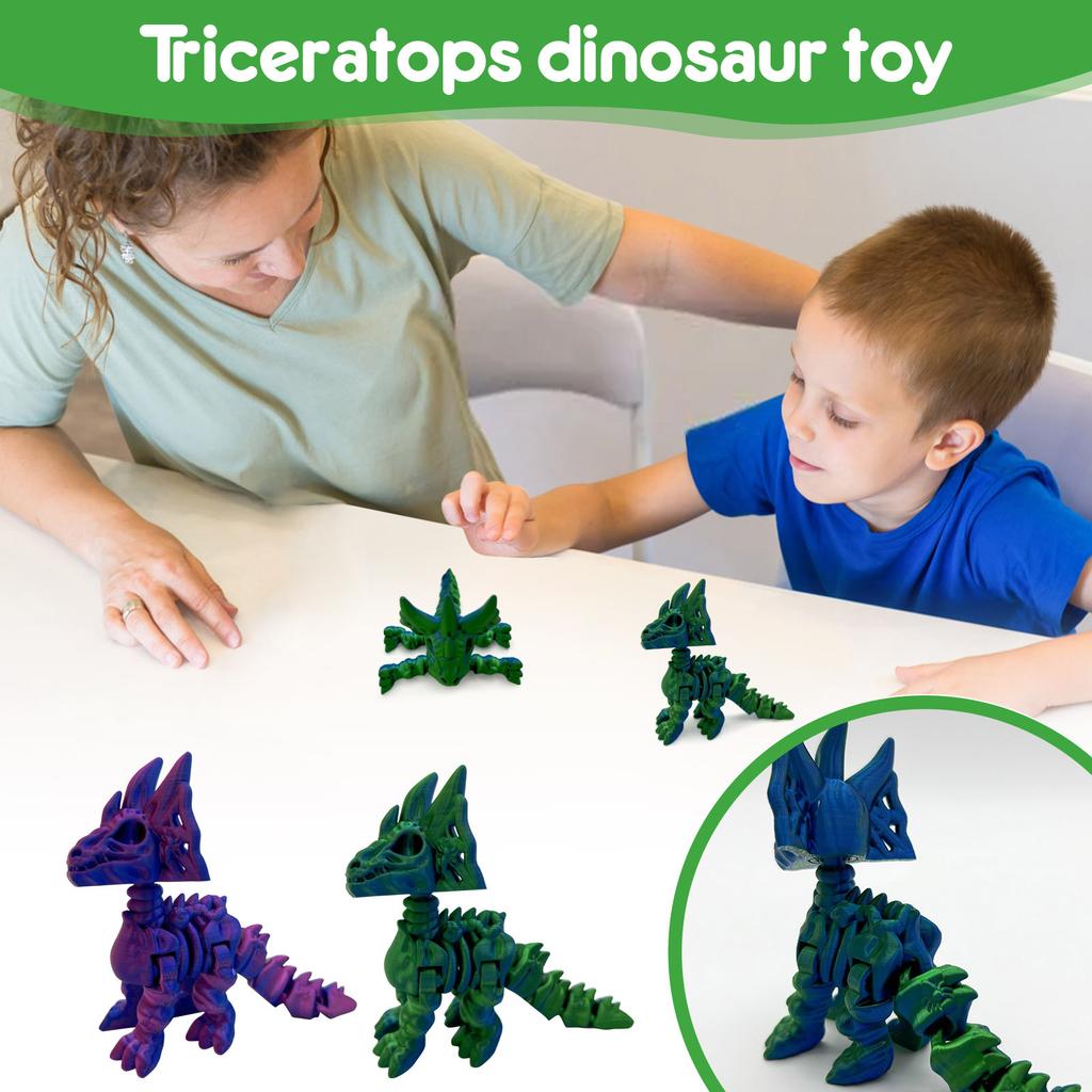 3D Printed Articulated Dinosaur Figurine Unique Flexible Model, Perfect for Desk Decor and Collectibles