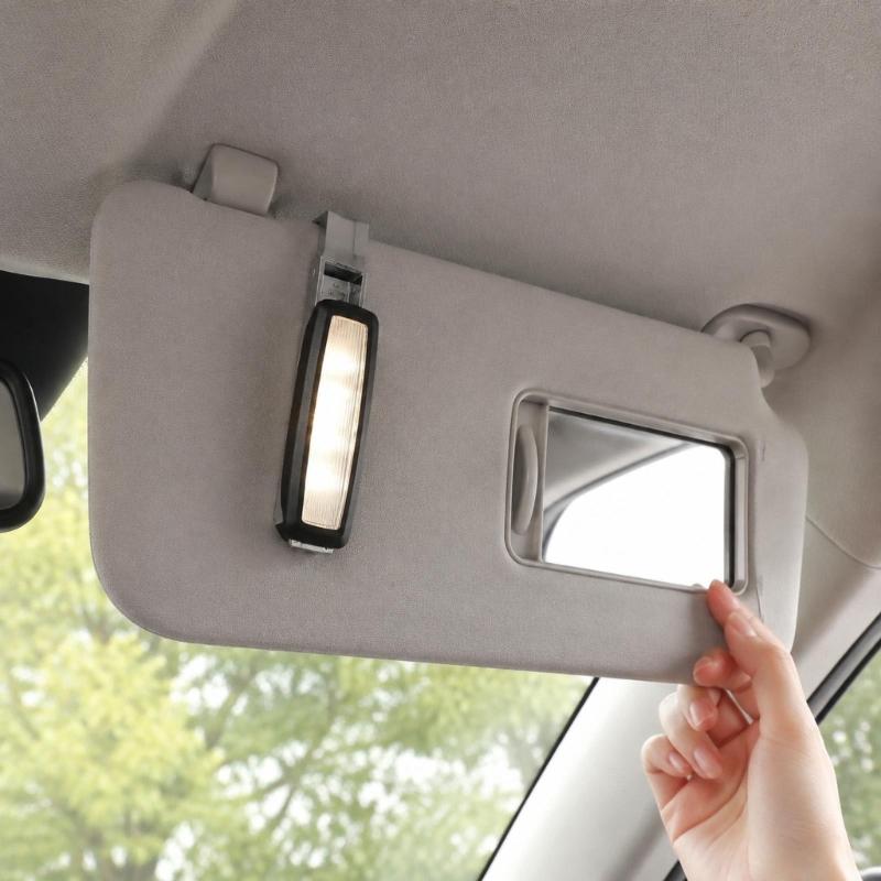 Car Vanity Mirror Light Housing, 2 Piece Interior Lamp Assembly 3ED947109A with Clip-In Base, Clear Lens, and Cabin Lighting