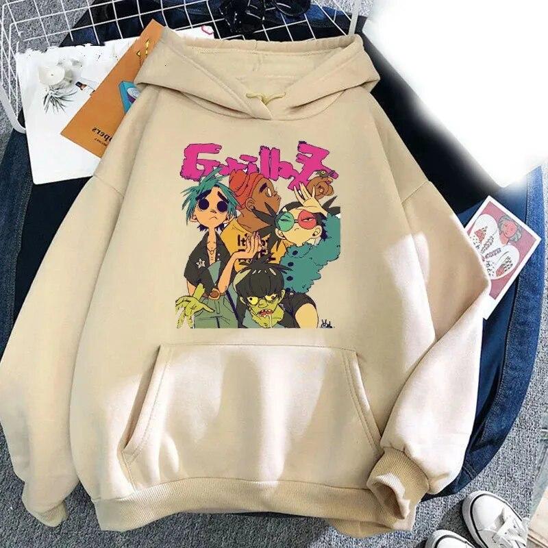 New Band Gorillaz Hoodies Print Unisex Women Streetwear Hoodie Sweatshirts Harajuku Oversized Pullovers Unisex Tracksuits Clothing