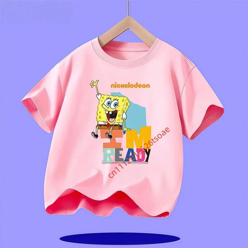 New SpongeBob SquarePants Childrens TShirt Casual Daily Comfortable Breathable for Boys and Girls