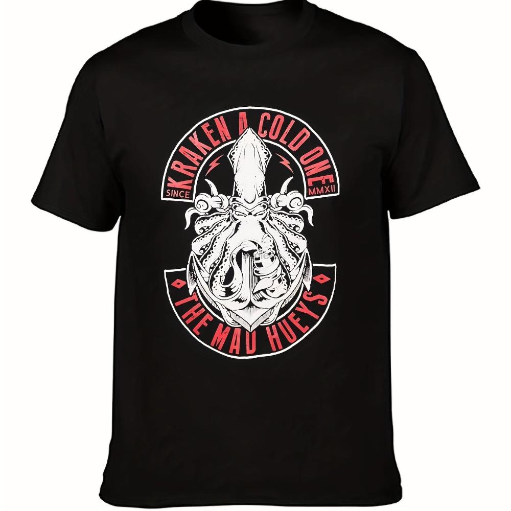Mad Hueys Kraken MenS Black TShirt Soft and Comfortable Casual ShortSleeved Suitable for All Seasons Comfortable Versatile S