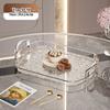 Clear Plastic Serving Tray PET Material with Handles Versatile Dining Tea Serving Platter for Home Restaurant Cafe Decorate