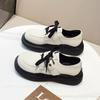 Small Leather Shoes Women's Summer New Leather Platform Fashion Casual Shoes Versatile and Versatile Big Head Shoes Large Size Women's Shoes