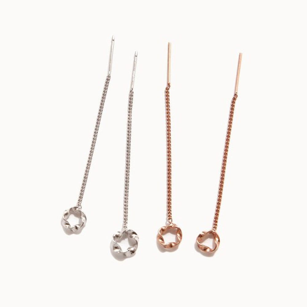 J.Lauren 01M03237 Long Chain Silver Earrings with a Cubic Zirconia