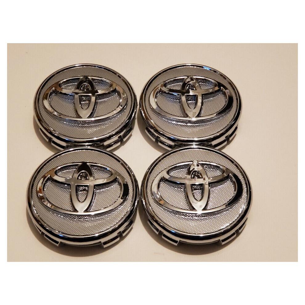 4x TOYOTA RATLANKIO DANGTELIAI CHROME LOGOTIPAS 57MM PRIUS COROLLA