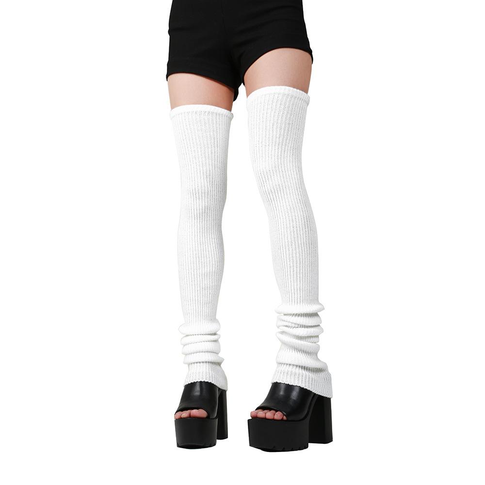 

Spring Autumn 80S Adult Women 80% Acrylic 50/70/90Cm Soft Knit Long Leg Warmers Thigh High Knee High Solid Color Leg Warmers Length 50cm