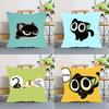 Black Cat Luo Xiaohei Pillow Case Throw Pillow Cover Nordic Vintage Style Cushion Covers Home Living Room Sofa Couch Seat Decor