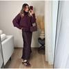 Casual Turtleneck Pullover Women Autumn Winter Dark Red Loose Sweater Female Full Sleeves Solid Color Knitwear Lady All-match Pullovers