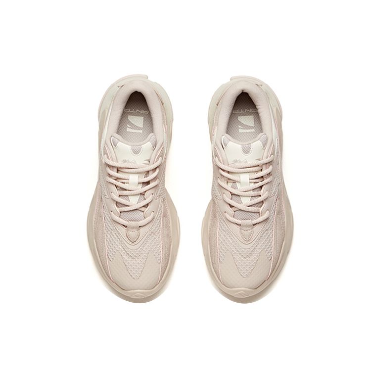 Anta Pulse Fabric Synthetic Leather Non-Slip Waterproof Breathable Low-Top Casual Shoes Women sneakers Lotus-Gray 922048850-1