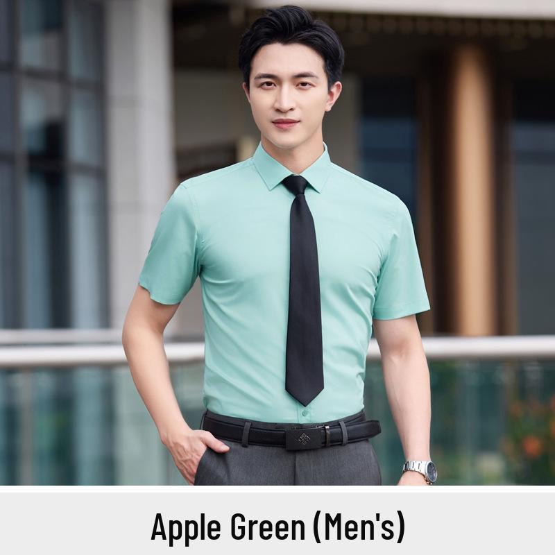 Unisex Bamboo Fiber Slim-Fit White Shirt – Wrinkle-Resistant Formal Wear for Spring/Summer Commuting 2XL
