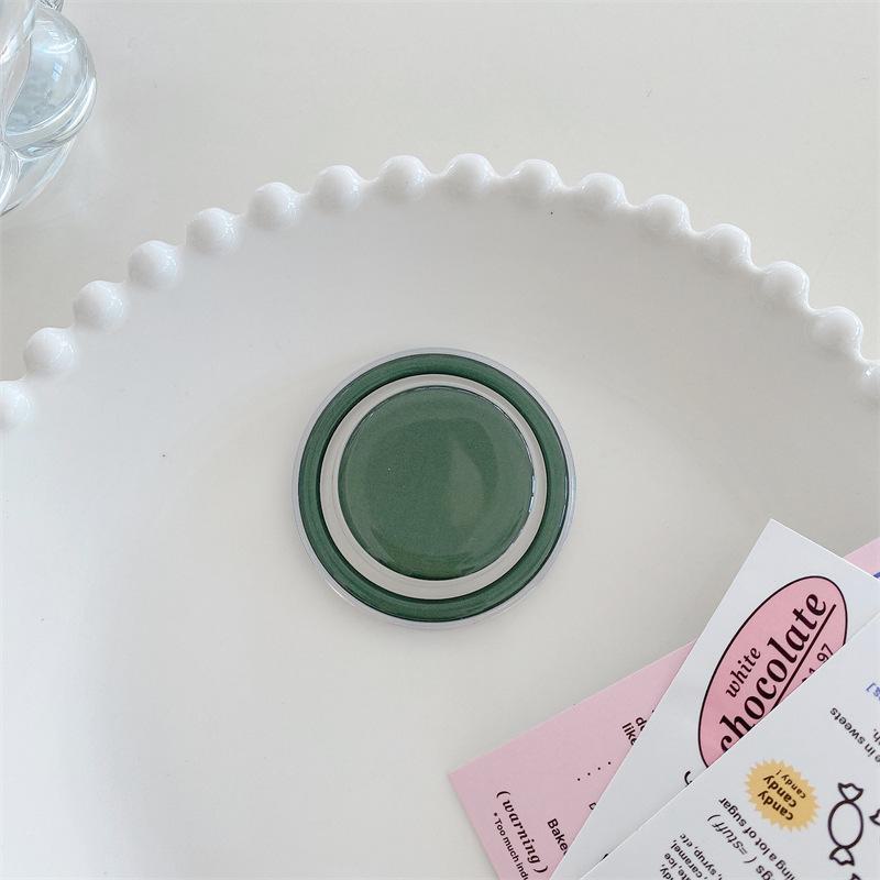 

Прозрачная магнитная подставка для телефона Macaron с подушкой безопасности и логотипом для печати including magnetic ring темно-зеленого