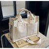 2024 Multi-Layer Color Block Canvas Crossbody Tote Bag for Mommies