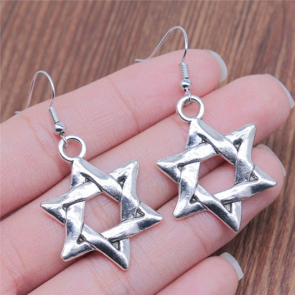 Drop & Dangle Earring Celtic Hexagram Kids' Jewelry MaterialsEarring Size 18x19mm QE006