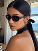 1Pc Classic Fashion Small Oval Black Sunglasses Simple Casual Basic Style Sunglasses Suitable for Outdoor Use