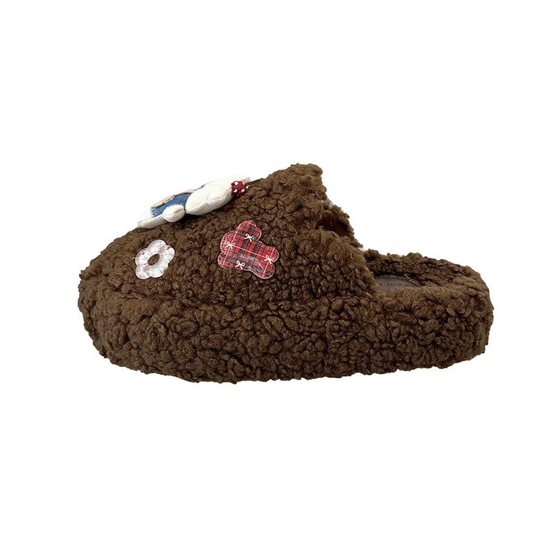 Internet-Berühmtheit Leopardenmuster Baumwollpantoffeln Damen 2025 Herbst und Winter neu Indoor Zuhause Fleece rutschfest Zehentasche flauschige Pantoffeln