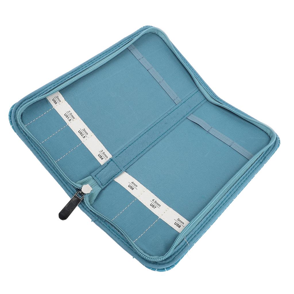 Knitting Needle Case Portable Storage Organizer Bag Rhombus Lattice Pattern for 20CM Sweater Knitting Needles