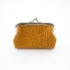 Small PU Leather Lace Embossed Wallet Mini Coin Purse Data Cable Organizer Portable Clutch Pouch