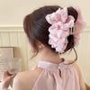 Elegant Large Bow and Flower Style Hair Claw Clip for Women - Chiffon and Fabric Design