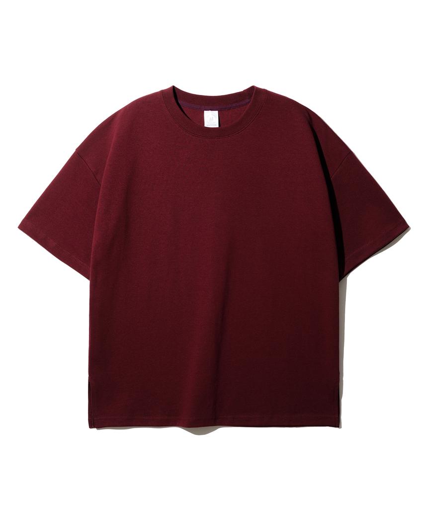 JEMUT Eddy Oversized Short Sleeve T-Shirt Burgundy Kjst2189
