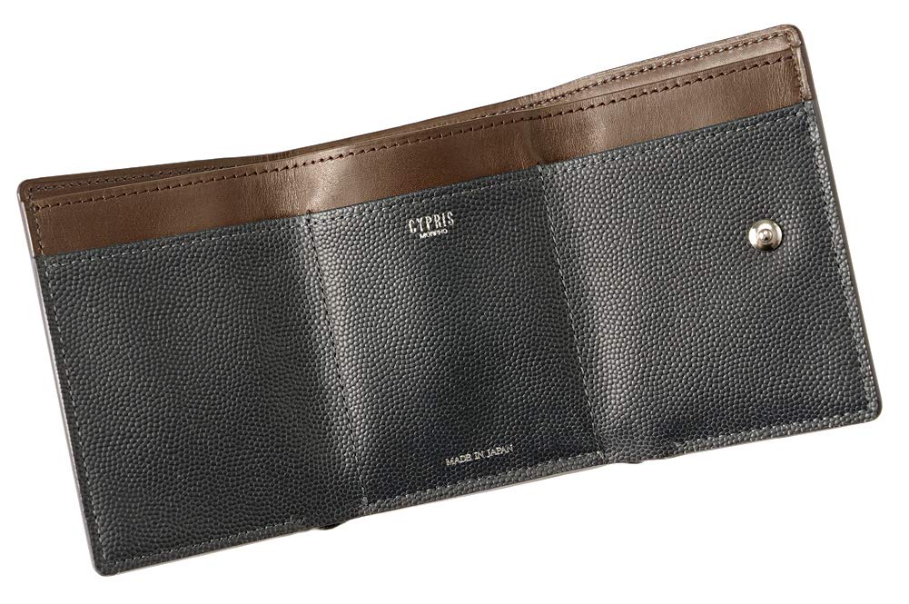 Cypris Perlanera Mini Compact Day Birthday Boyfriend Navy X 8422 Tri-fold Wallet, Wallet, Tri-fold Wallet, Leather, Men's Gift, Father's Gift, Gift,