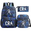 Cristiano Ronaldo Printed Teenage Student Backpack Set 3pcs Oxford Fabric School Bag Boys Girls Streetwear Style