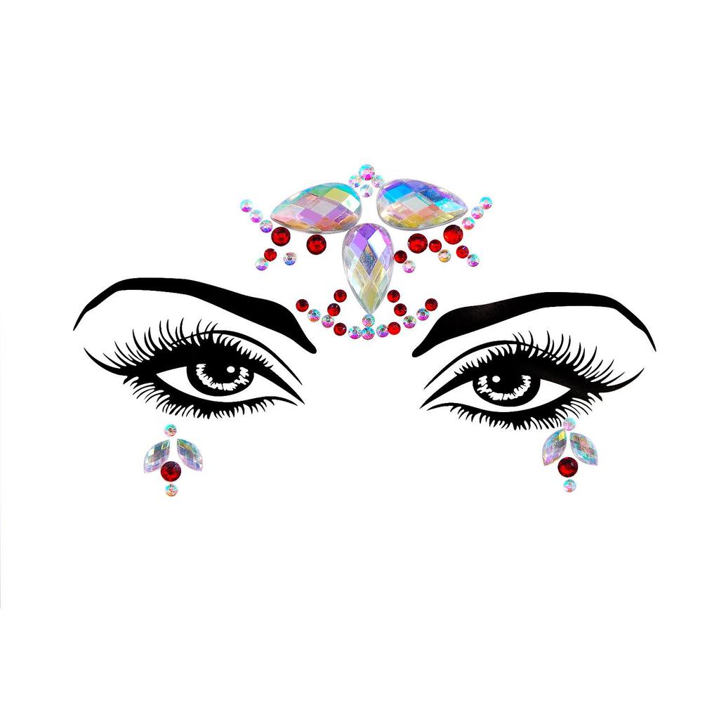 Crystal Tattoo Sticker Glitter Eyeliner Eyebrow Makeup Face Eyes Diamond Temporary Tattoo Rock Rhinestone 3D Eyeliner Stickers