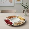 Compact Round 5 Compartments Tray Versatile Divided Platter for Fruit Nuts and Perfect Hosting