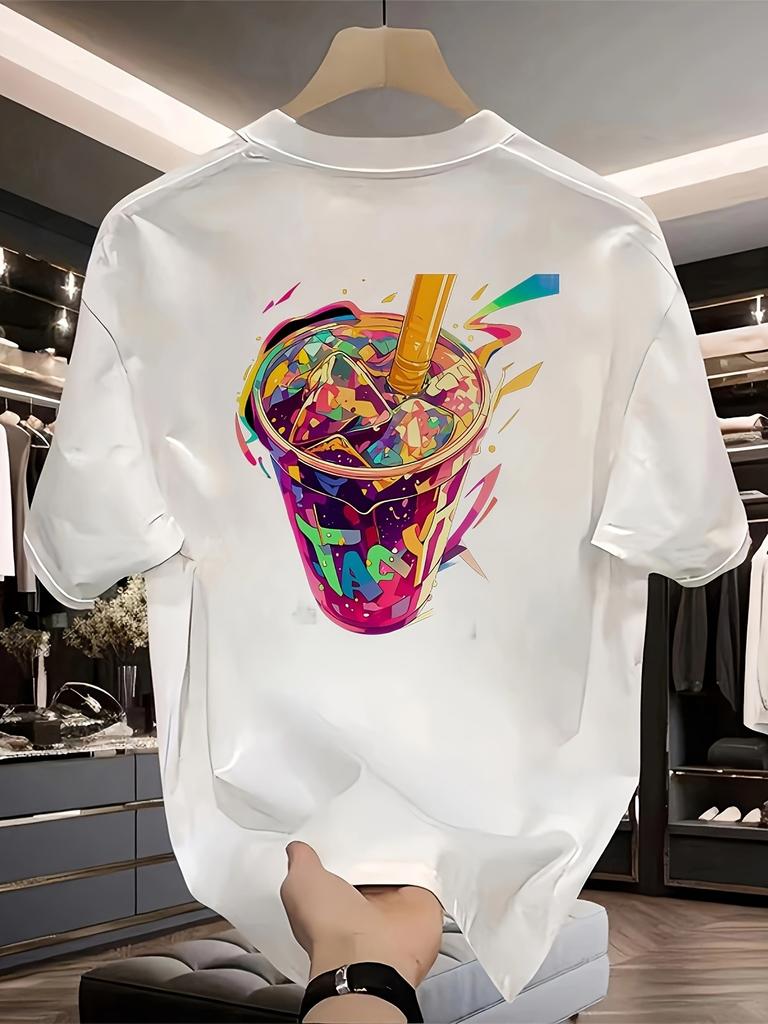 Mens 100 cottonprinted short sleeve tshirt regular fit casual summer top for casual wear and holiday gifts