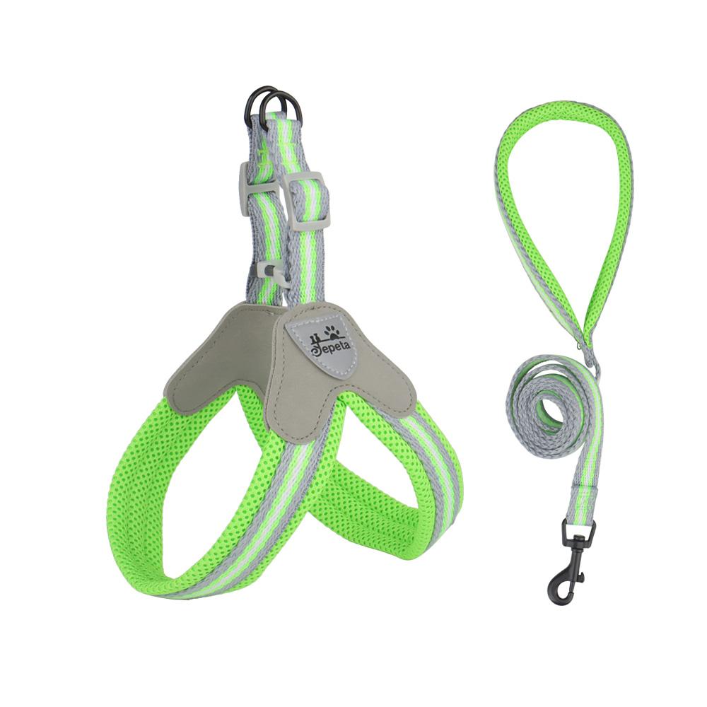

Vest Style Dog Harness Leash Set Chest Strap Leashes Pet Harness for Small Medium Dogs S зелёный