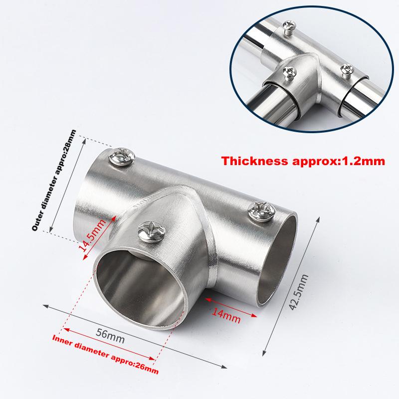 Pipe Fitting Connector, Fit 1 Inch(25mm) OD Pipe Stainless Steel Structural Pipe Connector Chain Link Fence Clamp