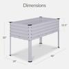 48x24x30in Galvanized Raised Garden Bed Metal Elevated Planter Box Vegetable Garden for Backyard Patio Balcony - Moonlight Gray