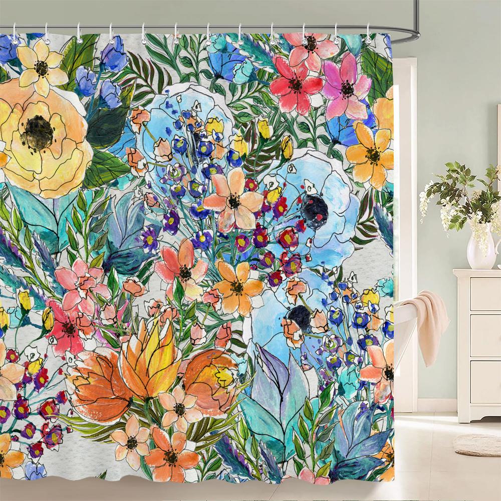 Mooie Bloemen Douchegordijnen Aquarel Bloemen Bloemen Home Decoratie Gordijn Voor Badkamer Polyester Stof Badgordijn