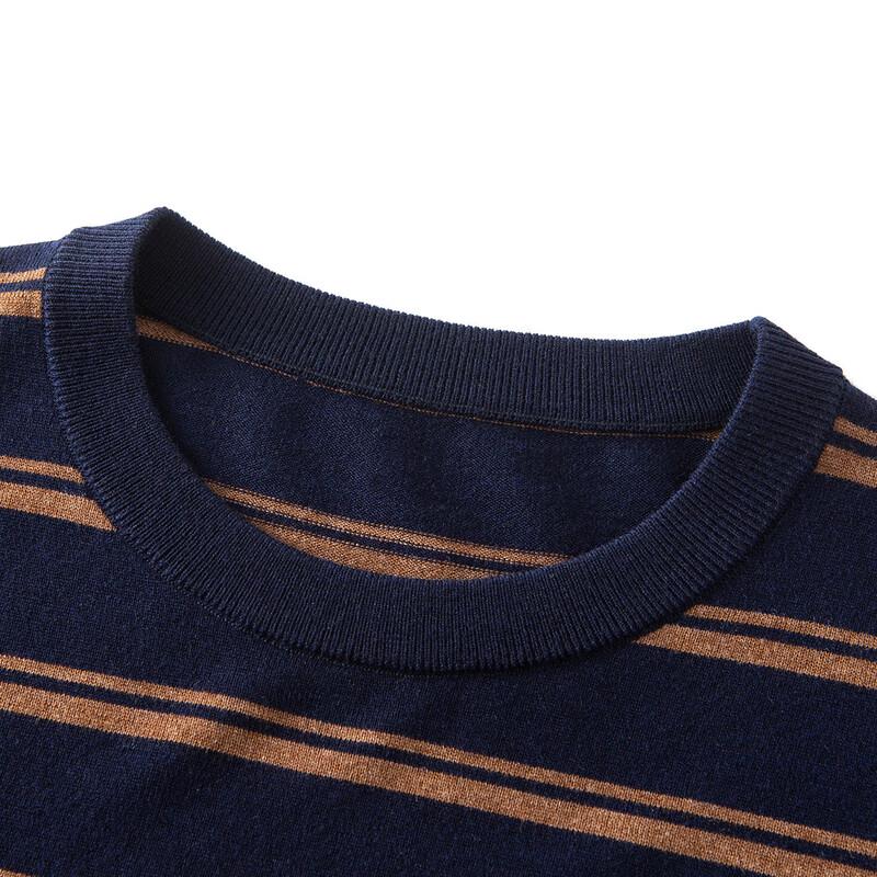 MONTAGUT Herren Weicher Rundhals Colorblock Wollmischpullover