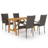 Day and Night - Day and Night 5-piece Brown Garden Dining Set