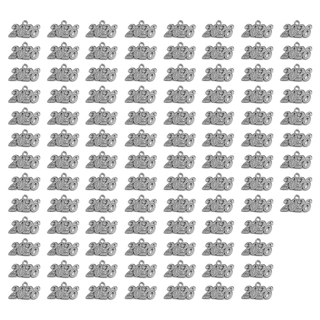 100pcs Shining Year of 2026 Metal Charm Craft Pendant Perfect For Handmade Project And Graduation Gifts Making Kits