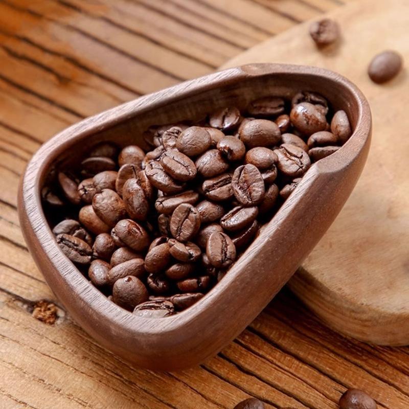 Wood Coffee Bean Tray Coffee Bean Weighting Tray Wood Measuring Tool Wood Coffee Bean Dispenser for Coffee Brewing