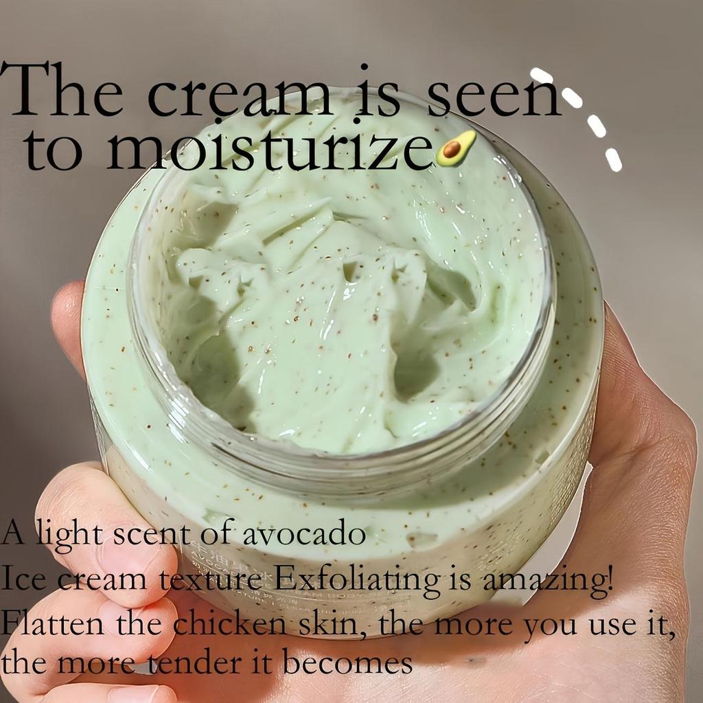 Avocado Scrub, Body Scrub, Ice Cream Scrub, Exfoliating, Deep Cleansing