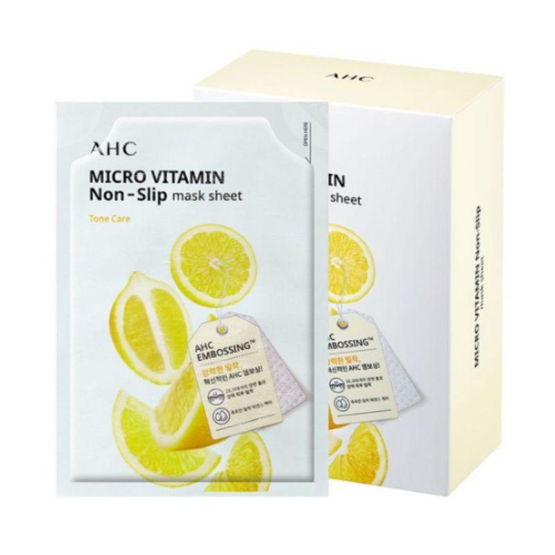 AHC Micro Vitamin Perfect Fit Mask Sheet 33ml x 10 Sheets – Vitamin Brightening & Hydrating Facial Mask Set
