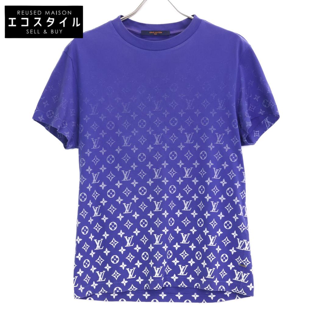 Louis Vuitton 22AW RM222Q NPG HKY46W Blue Monogram Gradient Gradient T-shirt Tops XS blueUsed