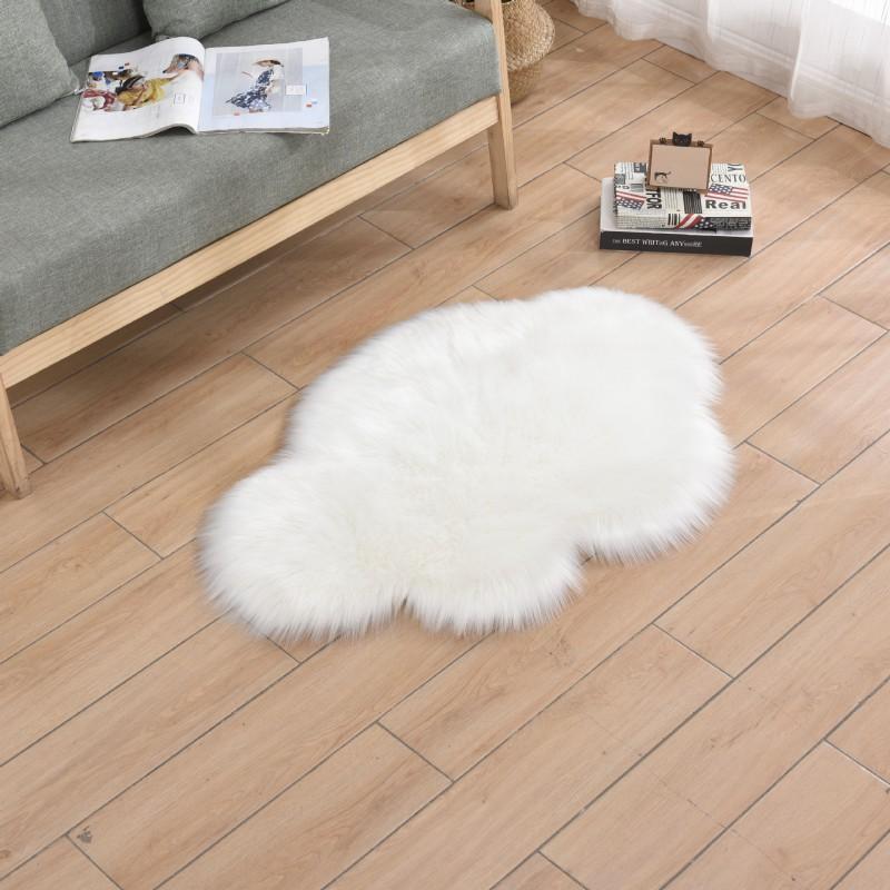 Fluffy Cloud-Shaped Plush Rug Living Room