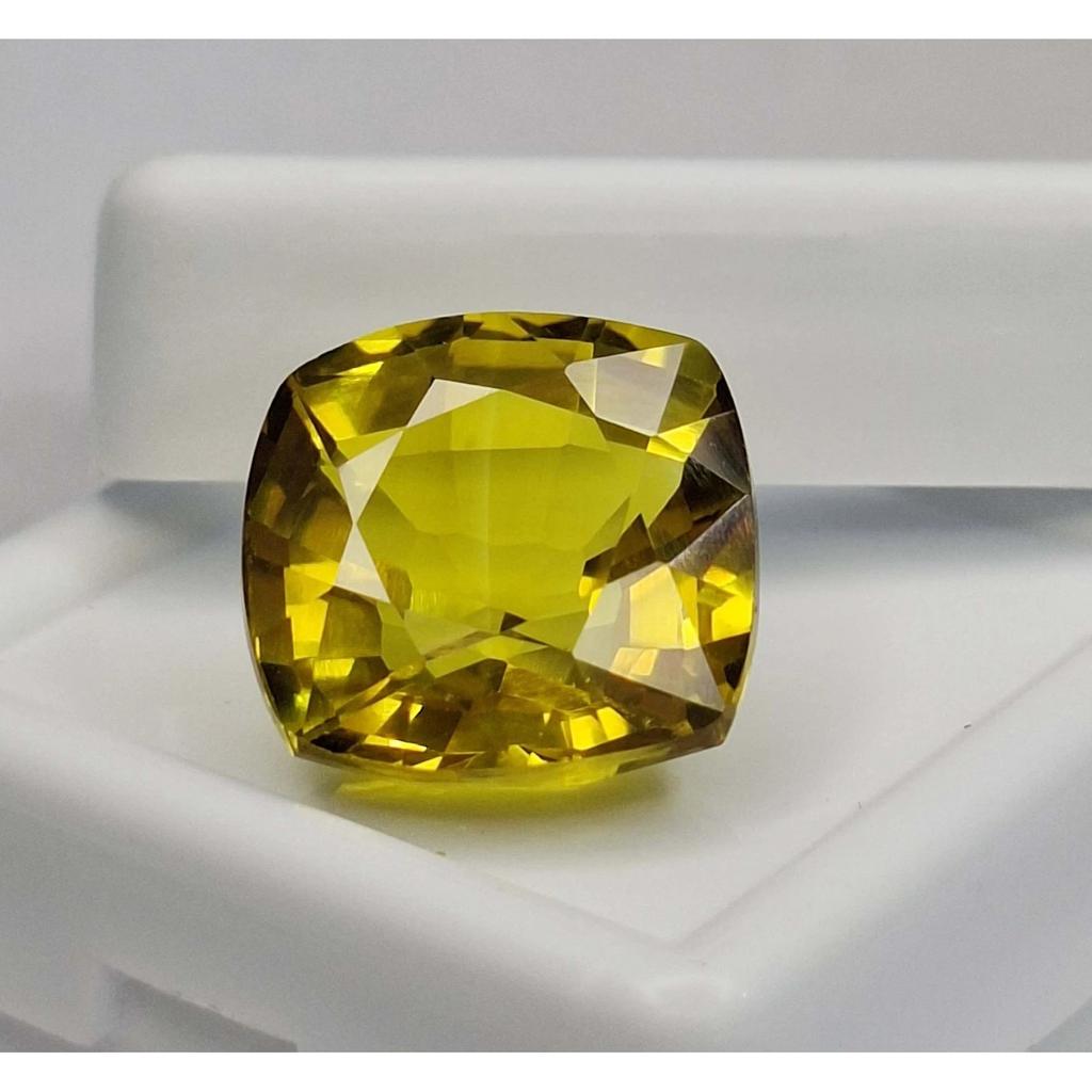 Natural Citrine Yellow-Brown Cushion Cut 12-14 Ct Stunning Certified Gemstone