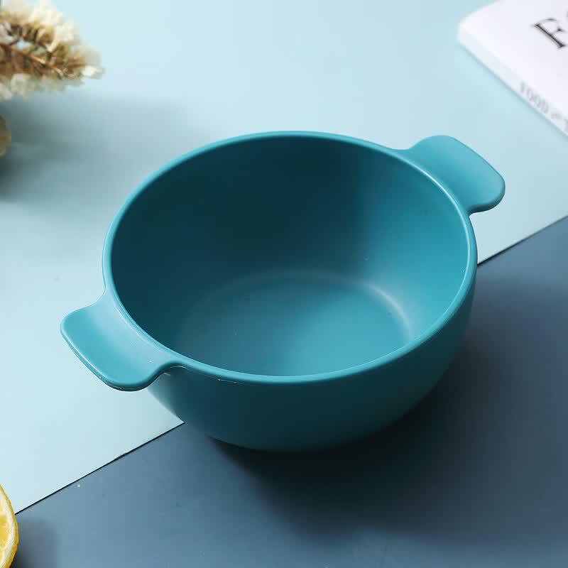 Ru Han Straw Plastic Double Handle Rice Bowl