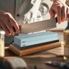Knife Sharpening Stone Set, 4 Side KitGrit 400/1000/3000/8000 Waterstone, Whetstone Sharpener Set with Non-Slip Bamboo Base, Cut Resistant Gloves,
