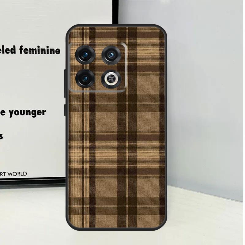 Brown Plaid For OnePlus Nord CE 5 2 3 4 Lite N20 N30 Case For OnePlus 15 13 12 11 10 Pro 10T 12R 13R 13T