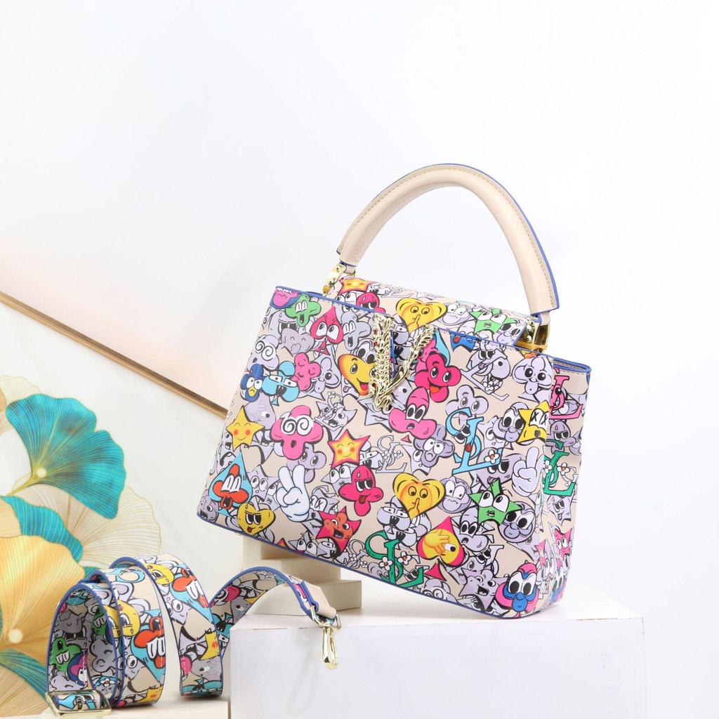 Women's Cross-Border Printed Handbag - European and American Style