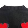 Prada Sweater Heart Wool Knit Black Wool Women Used