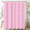 Pink Plaid Shower Curtain Bath Room Decor Waterproof Fabric Available in Various Sizes Perfect for Adding Style to Your Bathroom